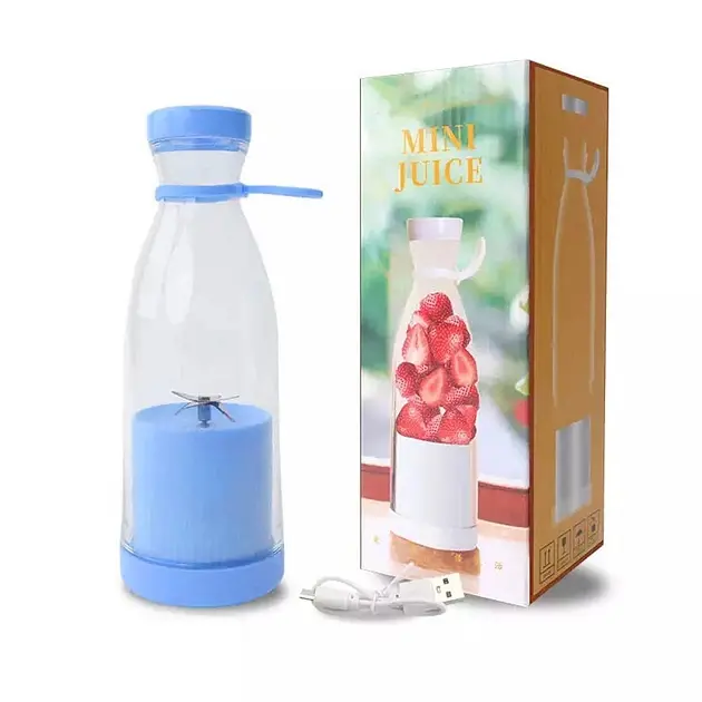 Фітнес-блендер Fresh Juice портативний, акумуляторний, пляшка для смузі білий, рожевий, блакитний - фото 7
