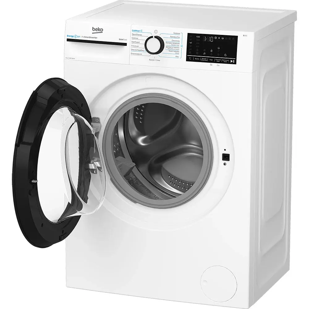Пральна машина Beko BM3WFSU47235WB 7 кг інвертор пар чорн. люк - фото 3