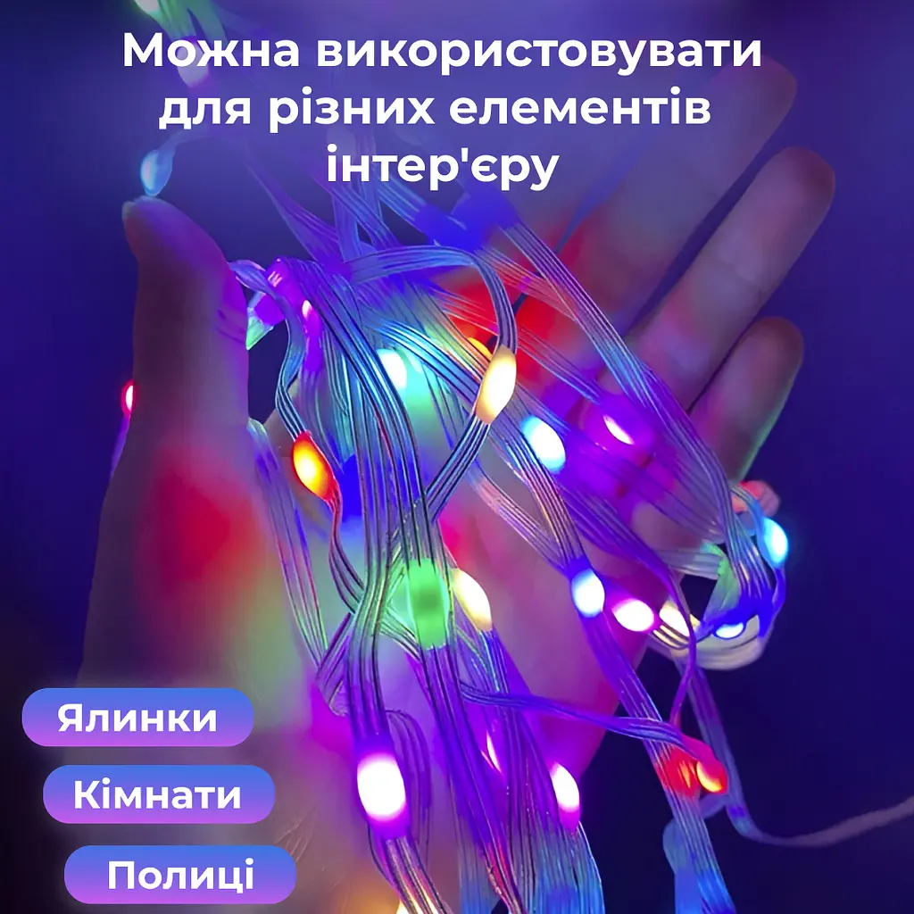 Умная гирлянда Smart GarlandoPro 250 LED длина 2,5м с управлением смартфона прозрачная, мультиколор (1733044W) - фото 4