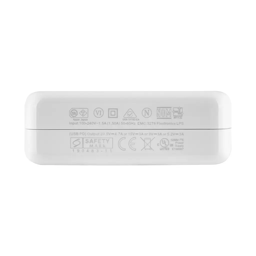 Блок живлення для ноутбука Apple USB-C 96W (20.5V/15V/9V/5.2V), Type-C, USB3.1, White (з кабелем!) (A2166) - фото 4