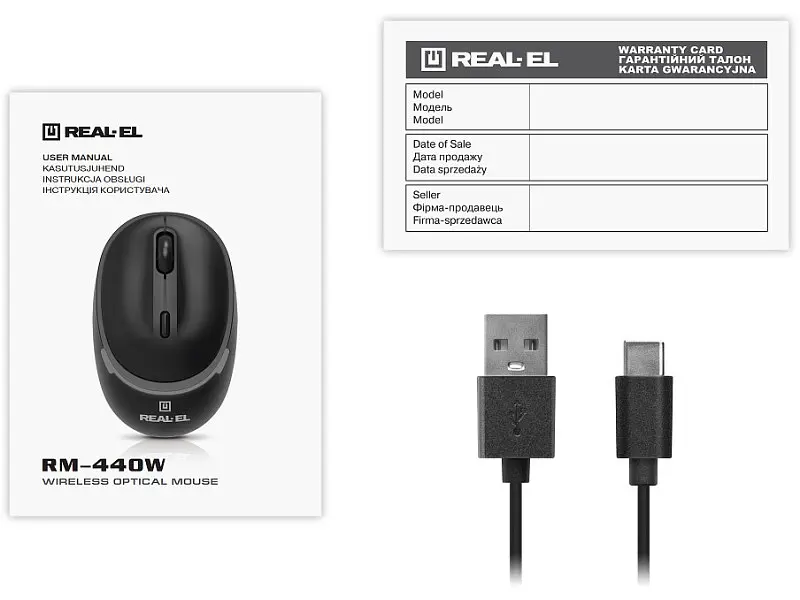 Миша REAL-EL RM-440 W Black (EL123200045) - фото 9