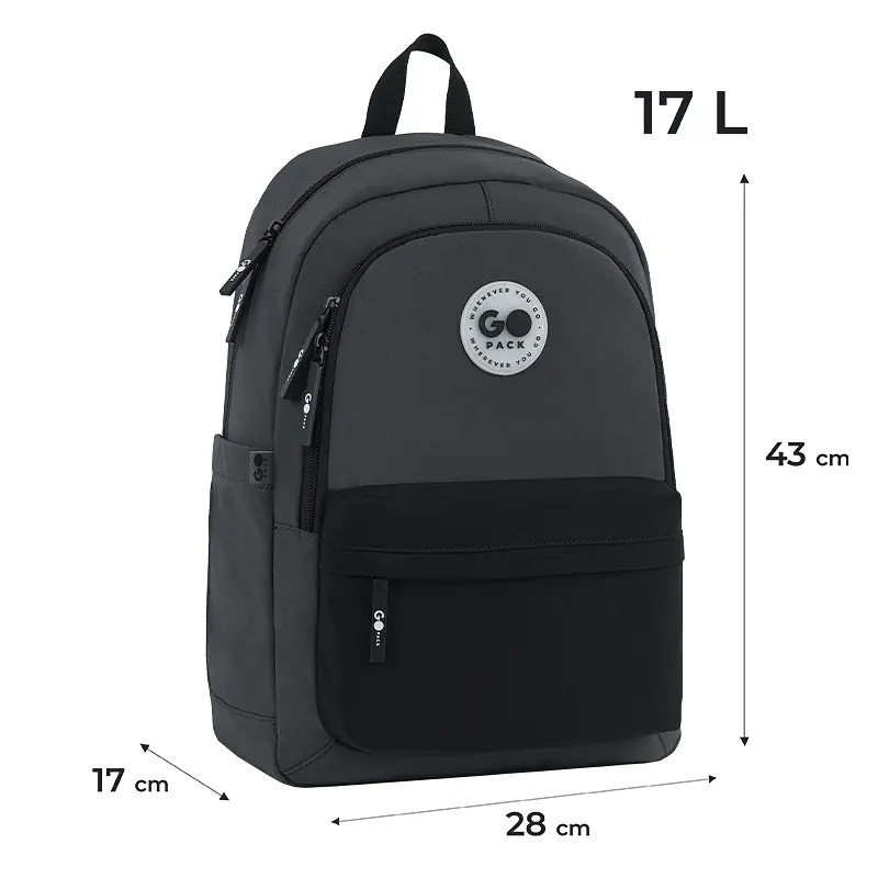 Рюкзак GoPack Education Teens 141L чорний, сірий Темно-сірий (GO26-141L-4) - фото 2