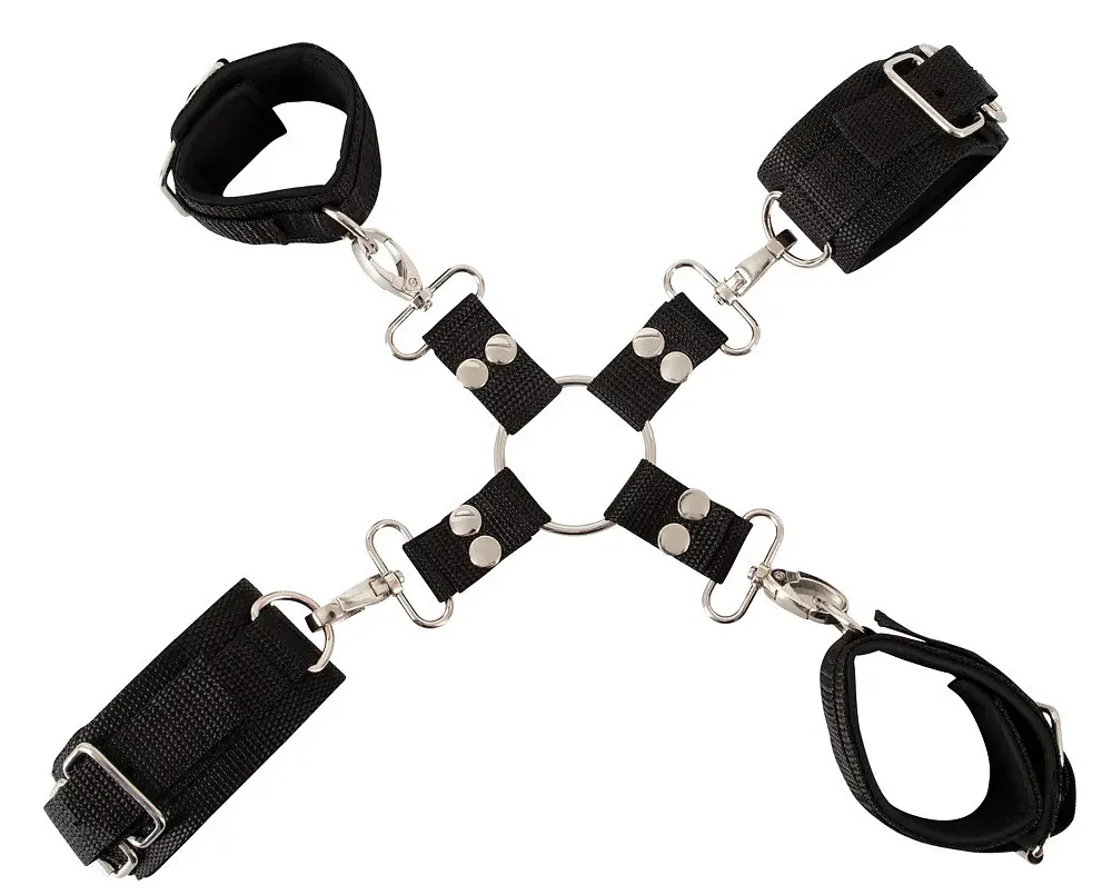 Фіксатори з наручниками Pipedream Heavy-Duty Hogtie Kit чорний - фото 2