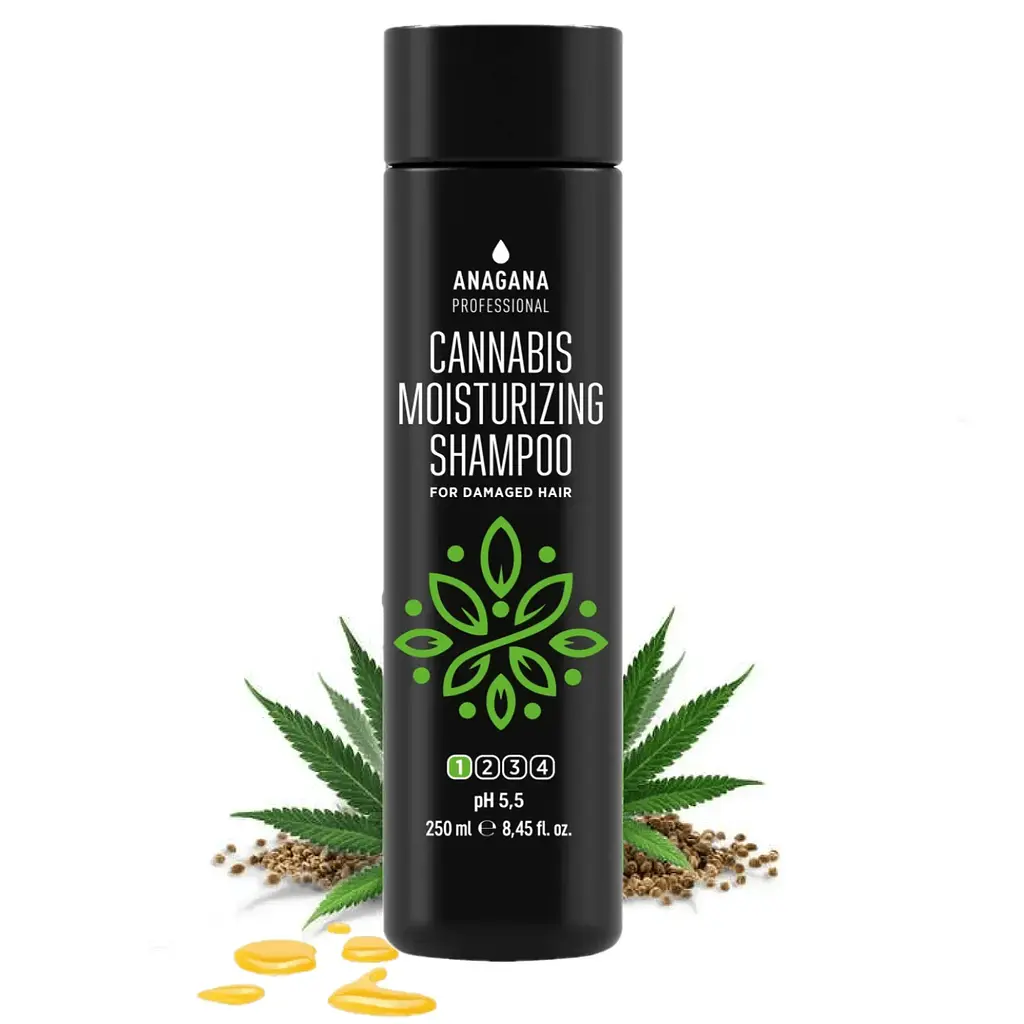Шампунь Увлажняющий с маслом каннабиса для поврежденных волос ANAGANA 250 мл - фото 2