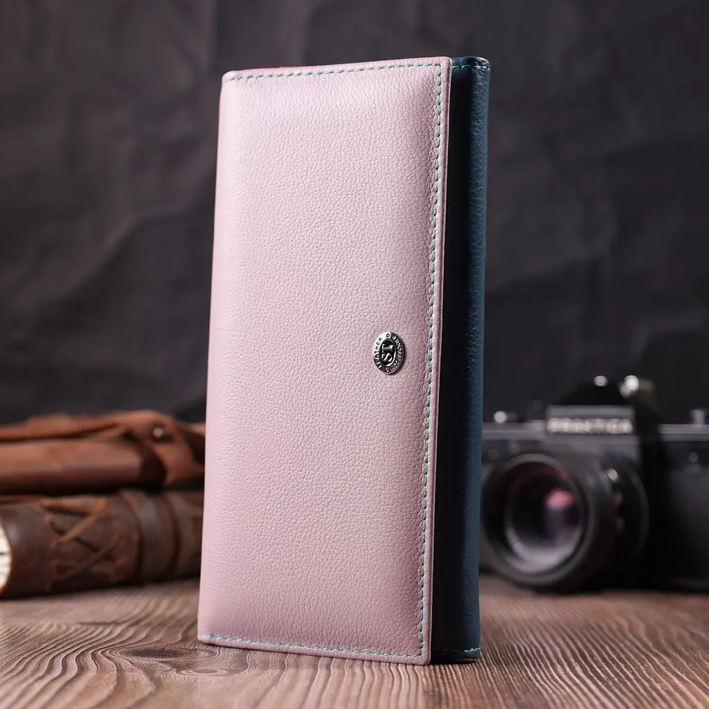Жіночий практичний гаманець з натуральної шкіри ST Leather 22521 різнокольоровий - фото 7