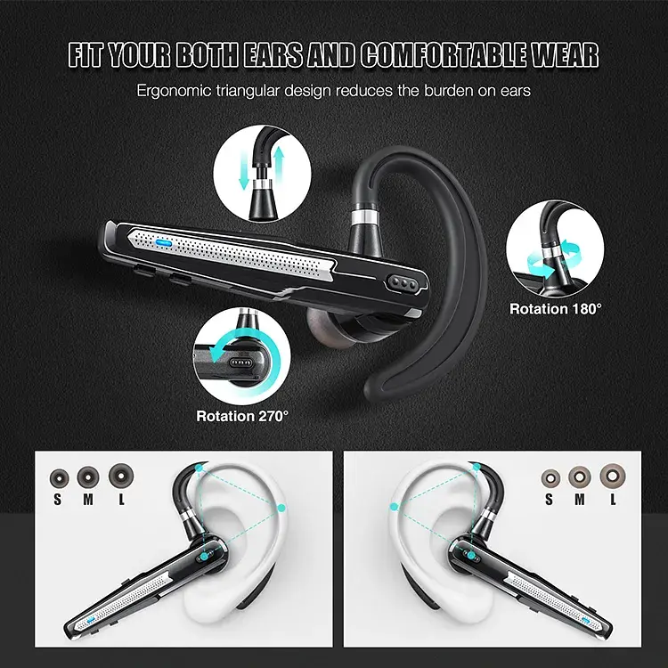 Бездротова Bluetooth гарнітура HSP-B6 з кнопками управління шумозаглушенням Бізнес гарнітура - фото 7