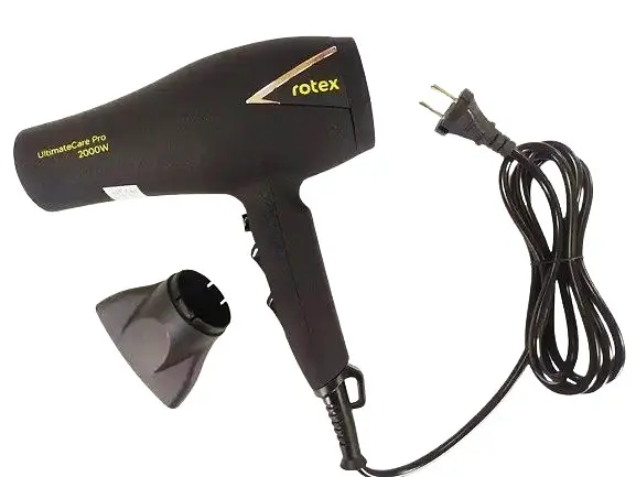 Професійний потужний фен Rotex RFF203-B UltimateCare Pro концентратор 2000 Вт Чорний - фото 3
