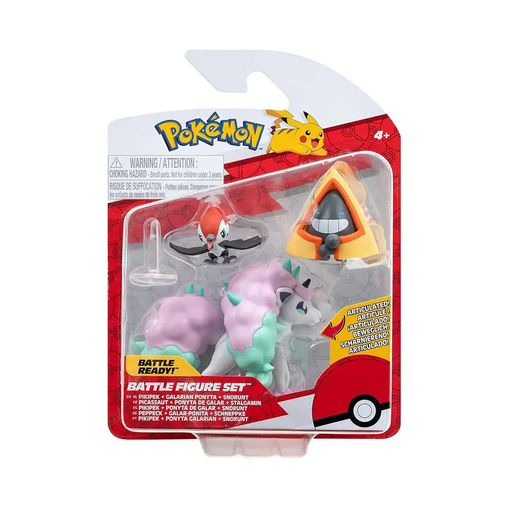 Набір ігрових фігурок Pokemon W17 Battle figure Pikipek + Galarian Ponyta + Snorunt (PKW3053) - фото 2