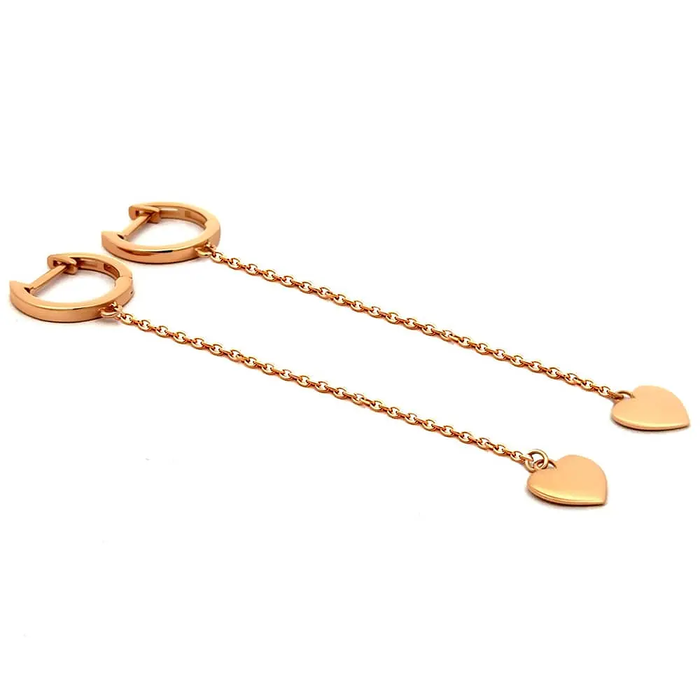 Сережки з червоного золота Ніжні серця (з40068) - фото 4