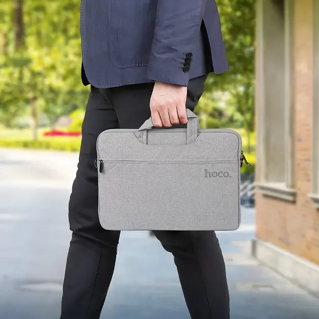 Сумка для ноутбука Hoco GT1 Simple Series Laptop Bag (15.6 inches) Grey - фото 4