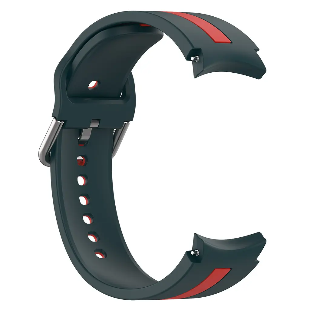 Браслет D2 для Samsung Galaxy Watch 6 - темно-зелено-красный ширина крепления 20мм силикон Watchbands (W17-2WB534554354) - фото 4