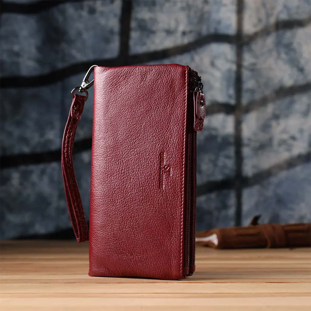 Шкіряний гаманець на три відділення для жінок ST Leather 20.5х10.5х3 см acs0029659 - фото 9