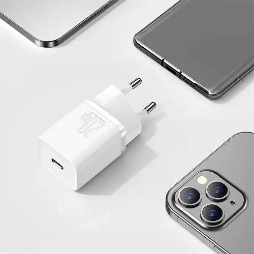 Сітчастий зарядний пристрій Baseus Super Si Quick Charger 1C 20W EU білий CCSUP-B02 - фото 6