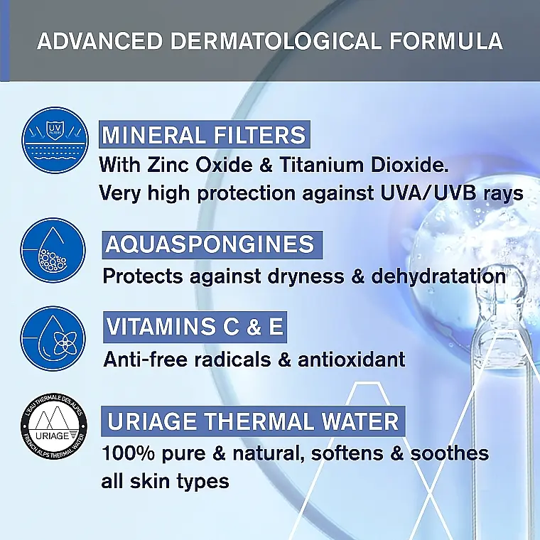 Уцінка. Сонцезахисний крем для обличчя Uriage Веве SPF50+ 1-й мінеральний 50 мл  - фото 8