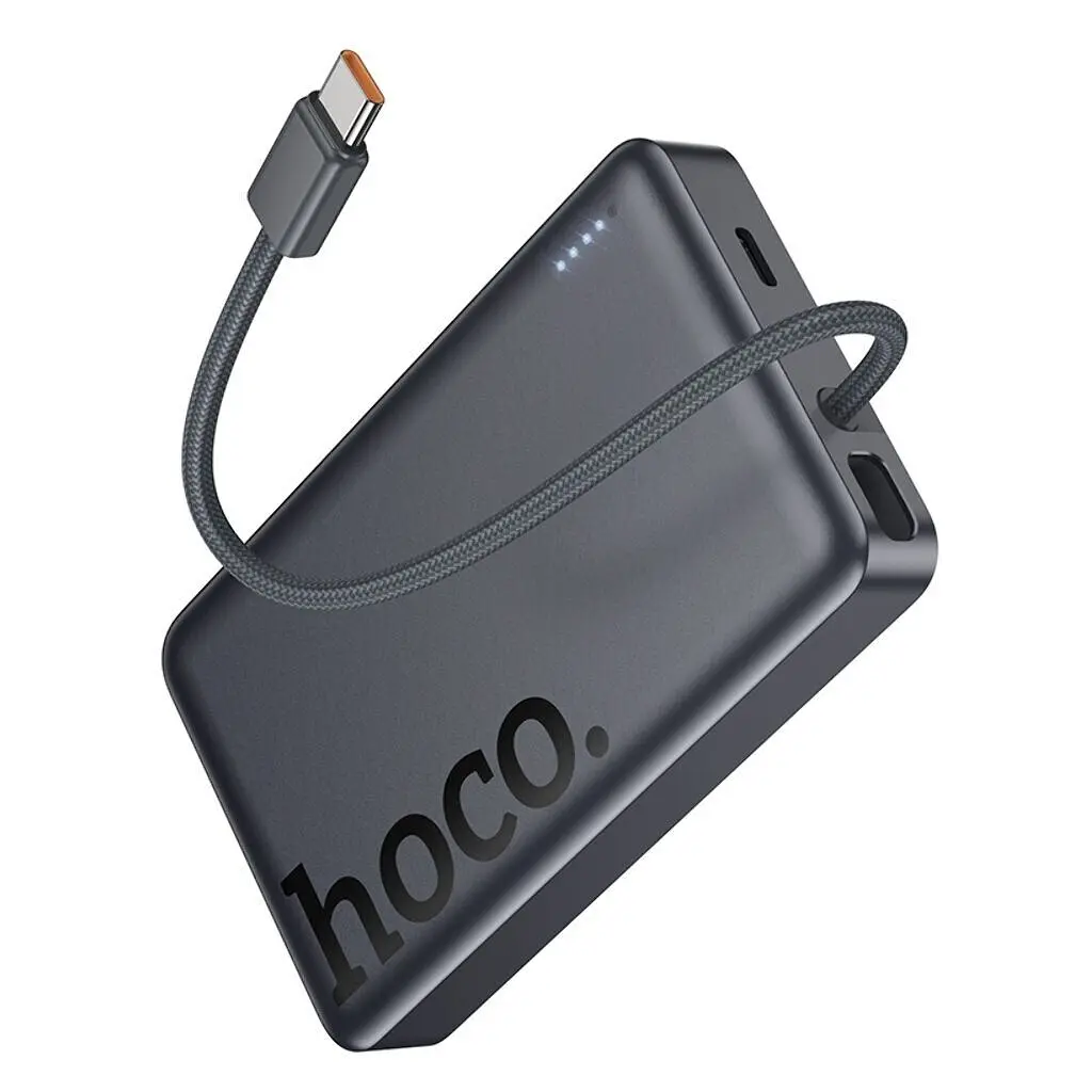 Батарея універсальна HOCO 10000 mAh Origen Dual PD/20W Magnetic with cable Type-C Metal Gray (Q44 / 714983) - фото 6