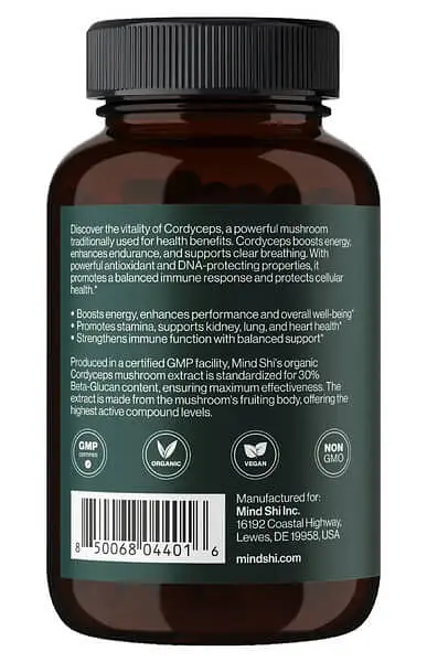 Кордицепс Cordyceps Mushroom 1000 mg 60 капсул Mind Shi vit0005585 - фото 3
