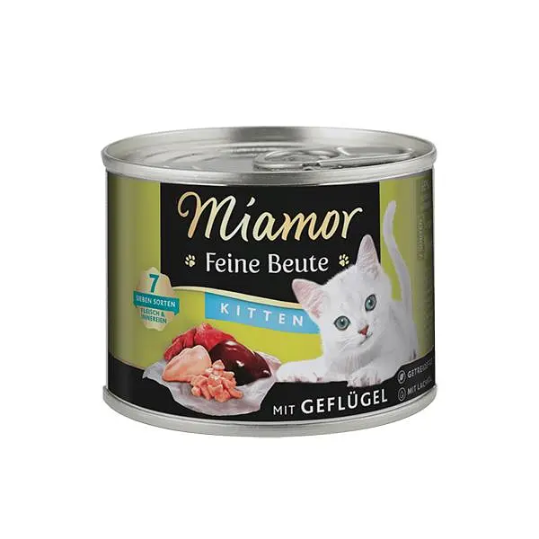 Вологий корм Miamor Feine Beute mit Geflügel беззерновий повнораціонний Міамор для кошенят, Птиця 185 г (74450)