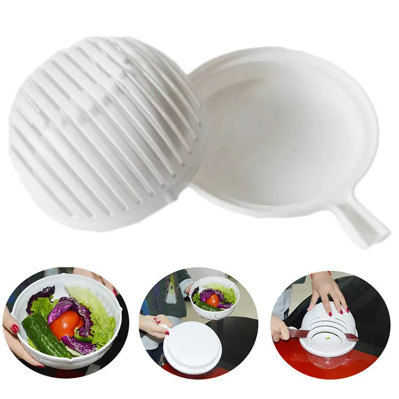 Салатниця - овочерізка Salad Cutter Bowl для швидкої шаткування овочів та салатів - фото 4