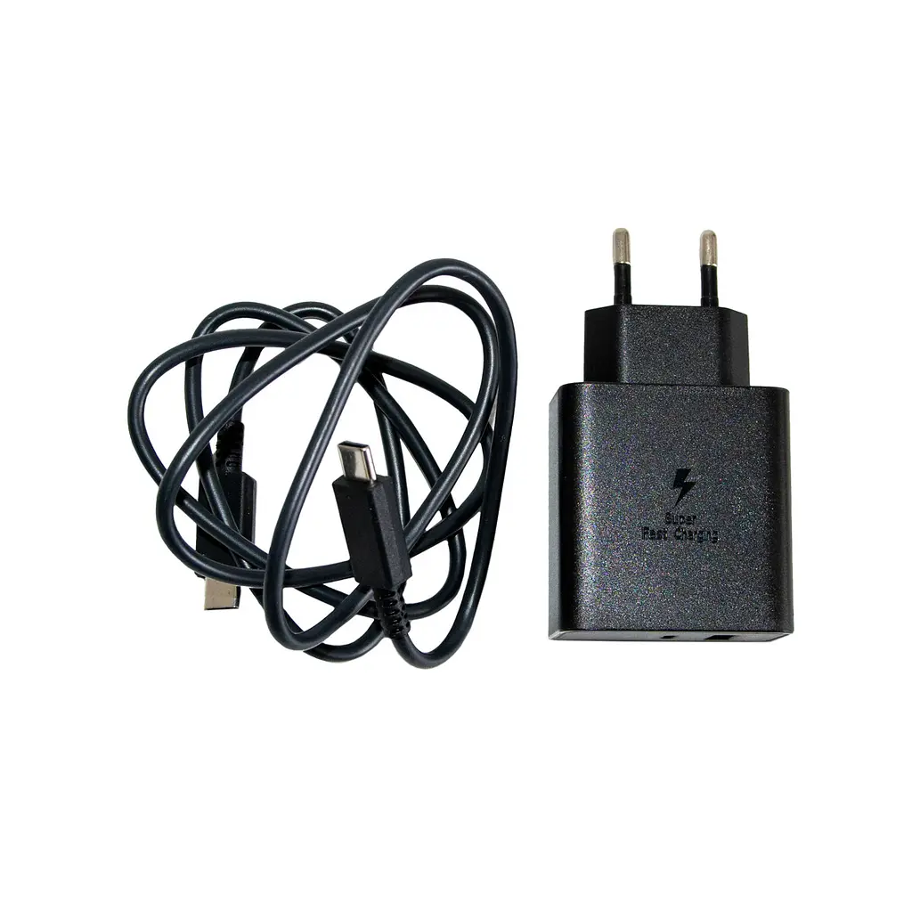Зарядний пристрій USB-C + USB-A 35W з кабелем 1 м, адаптер для телефону, чорний - фото 7