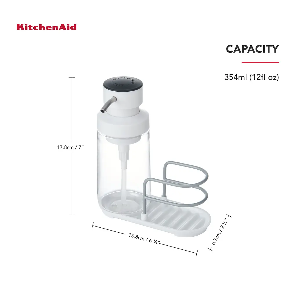 Диспенсер для моющего средства KitchenAid Sinkware с подставкой для губки белый (KEG887OSWH) - фото 8