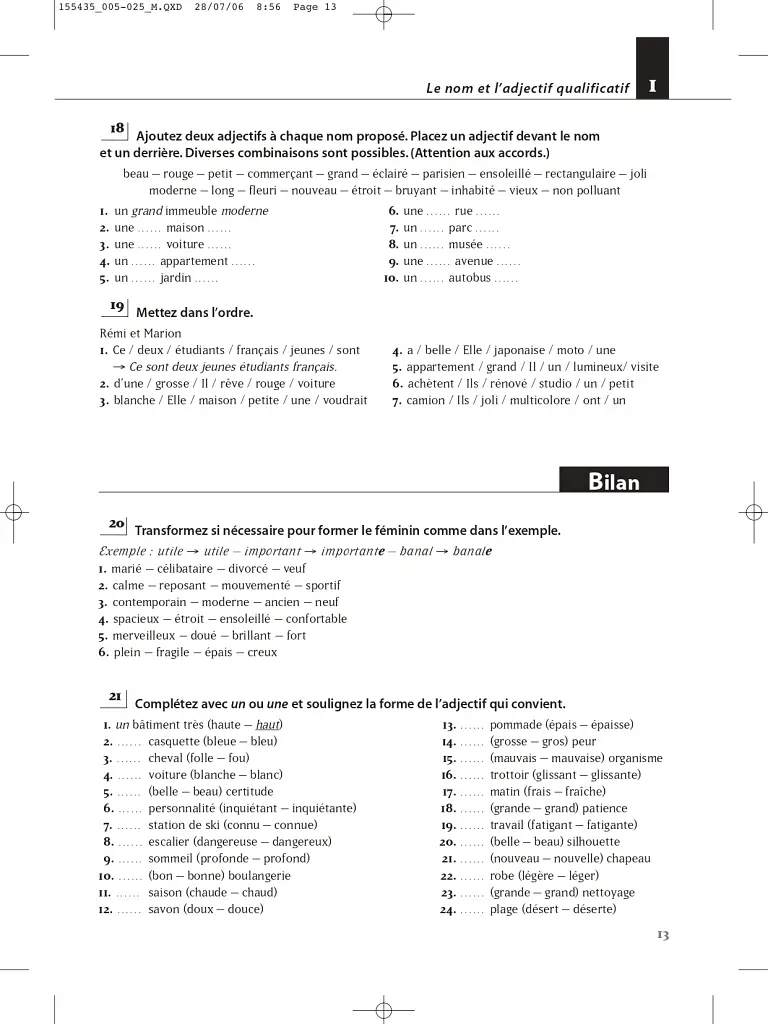 Les 500 Exercices de Grammaire Livre d'eleve A2 + corriges - Джоель Боненфант - фото 13