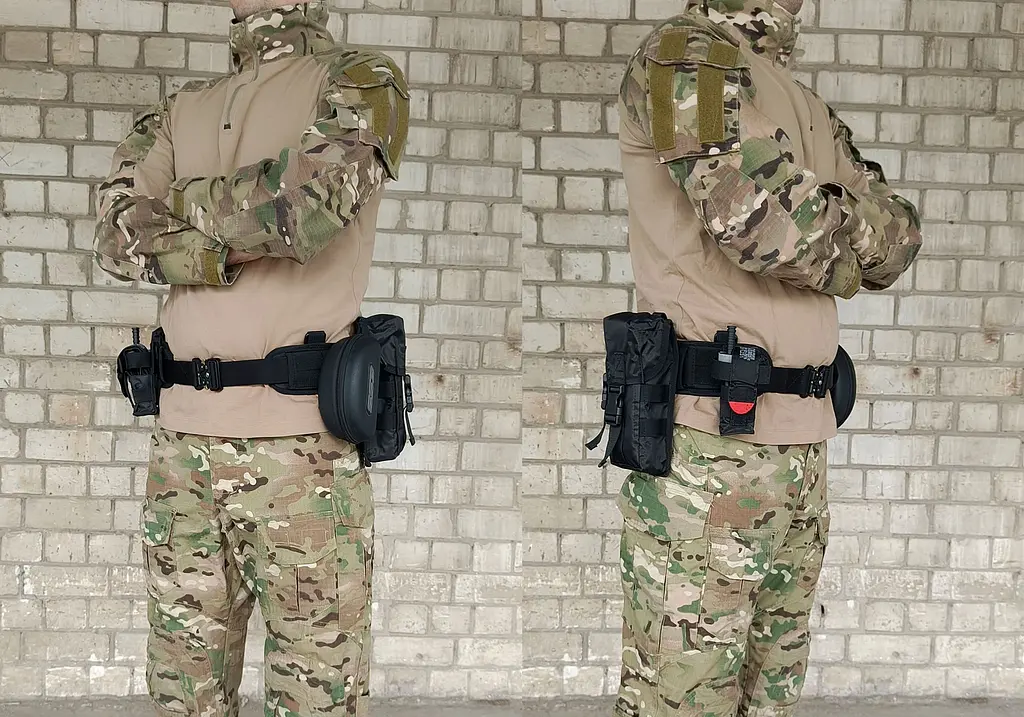 Розвантажувальний тактичний пояс РПС із кріпленням MOLLE чорний (варбелт, warbelt) - фото 4