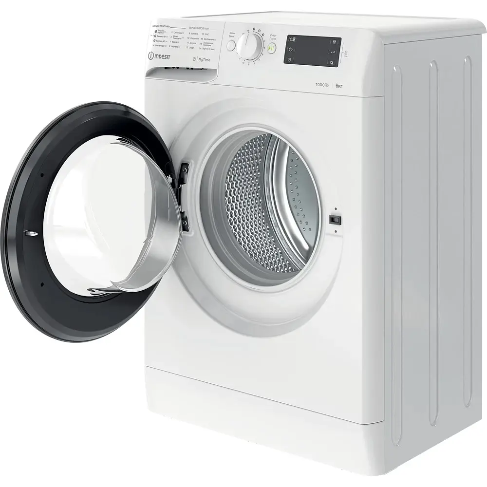 Пральна машина Indesit OMTWSE 61051 WK UA, White, 6кг, фронтальна, 16 програм, дисплей, 1000 об/хв, клас енергоспоживання A+++, 85x59.5x42.5 - фото 3