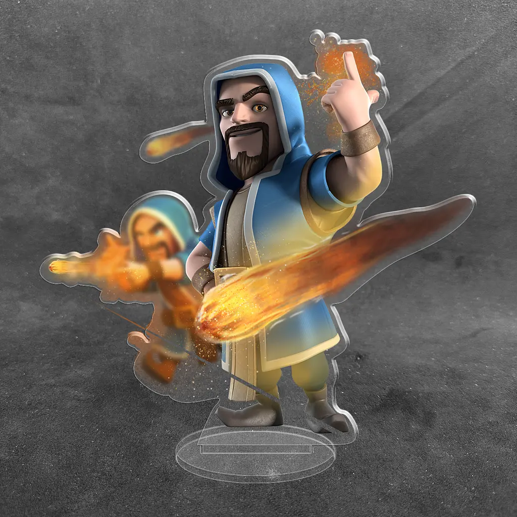 Акрилова колекційна фігурка Clash of Clans, Clash Royale Персонаж Чаклун 15 см