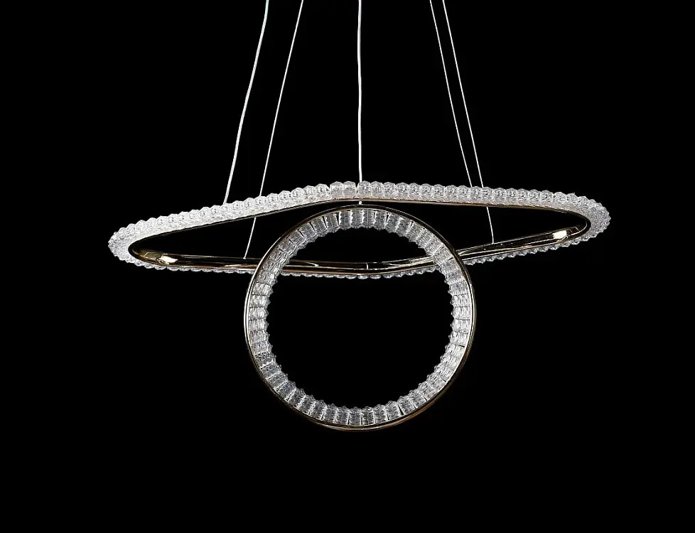 Люстра стельова LED Splendid Ray LF9809/2, 2 лампи, регульована температура світла, золотий метал, сучасний стиль для дому - фото 2