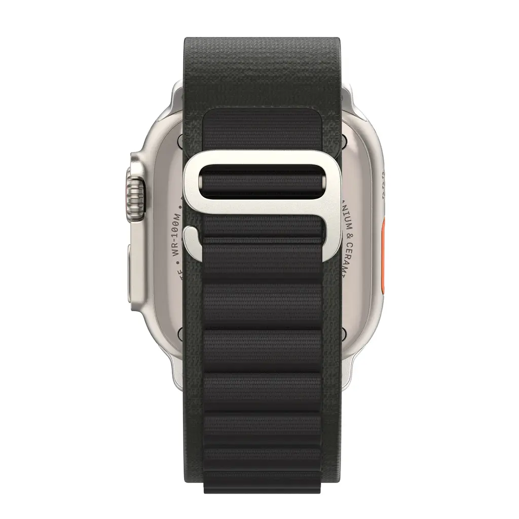 Ремінець для Apple Watch 49/46/45/44/42 (Series 1-3), чорний, Alpine Loop Alpina Band, тканинний поліестеровий ремінець для смарт-годин, дихаючий, для активного відпочинку та спорту, ArmorStandart (ARM64977) - фото 6
