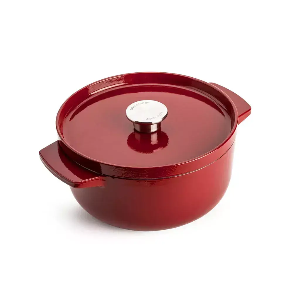 Каструля чавунна з кришкою KitchenAid 22 см 3,3 л червона (CC006057-001)