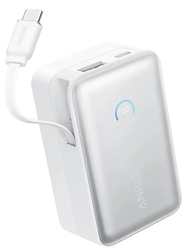 Портативний зарядний пристрій Nano - 10000 mAh 45W Built-In USB-C Cable White Anker teh0027052 - фото 5