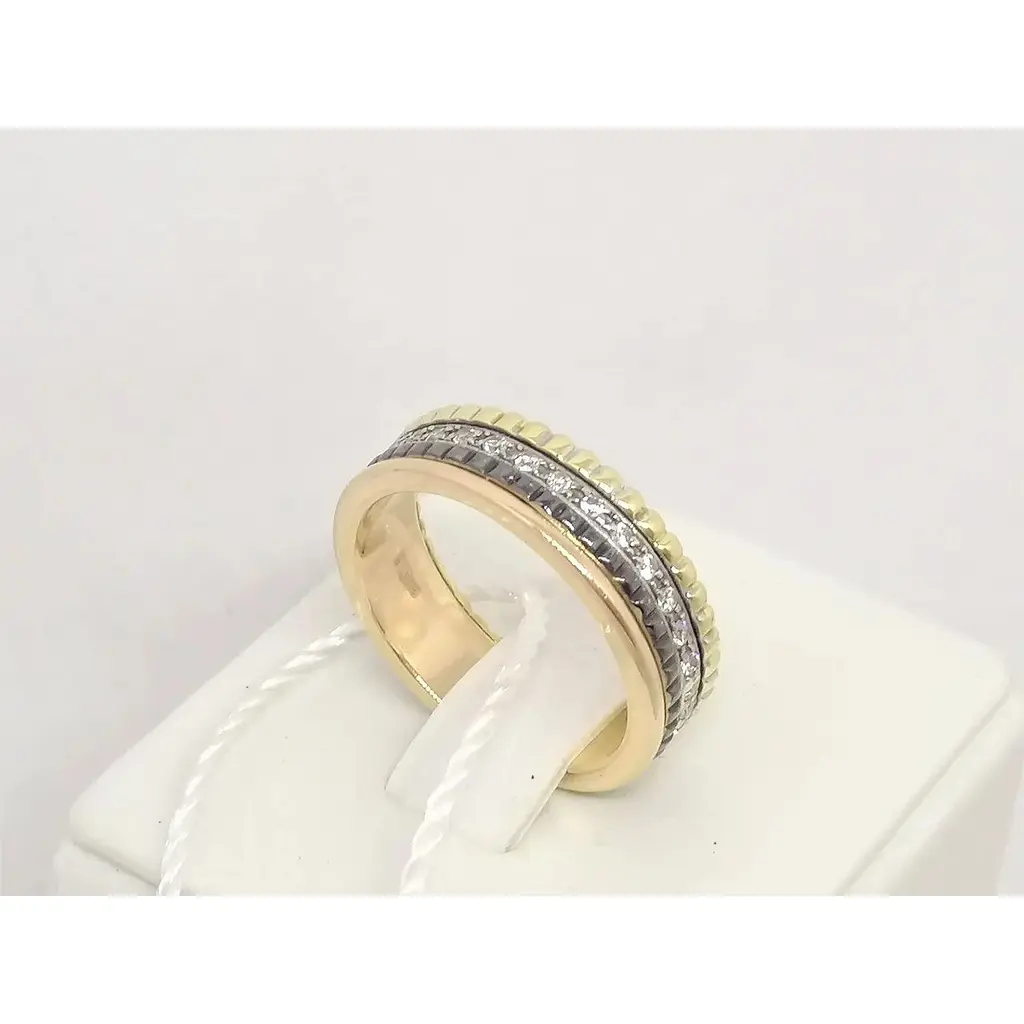 Золоте кільце Родинні коштовності Бушерон з фіанітами. 1710496 18,5 - фото 4