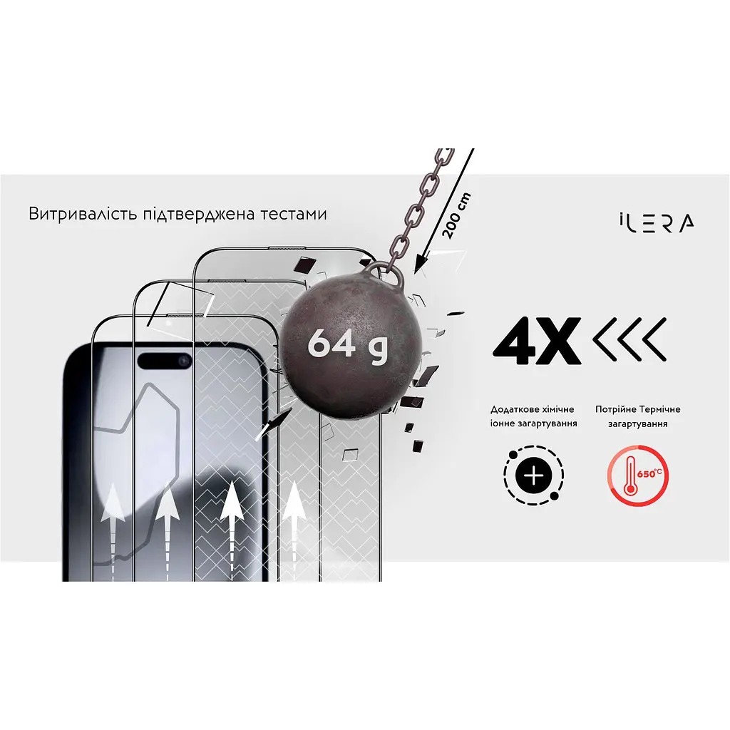 Захисне скло iLera Sapphire Ultra + для Apple iPhone 17 Pro Max (ILSPDLPL17PrMx) [144400] - фото 3