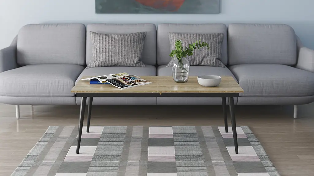 Стіл журнальний трансформер Dandi Small Ferrum-decor 45x120(160)x70 Чорний метал ДСП Дуб Сонома 16 мм (FRD-106796) - фото 10
