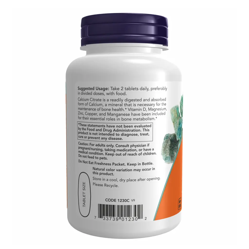Витамины Now Foods Calcium Citrate W/Min 250 таблеток - фото 3