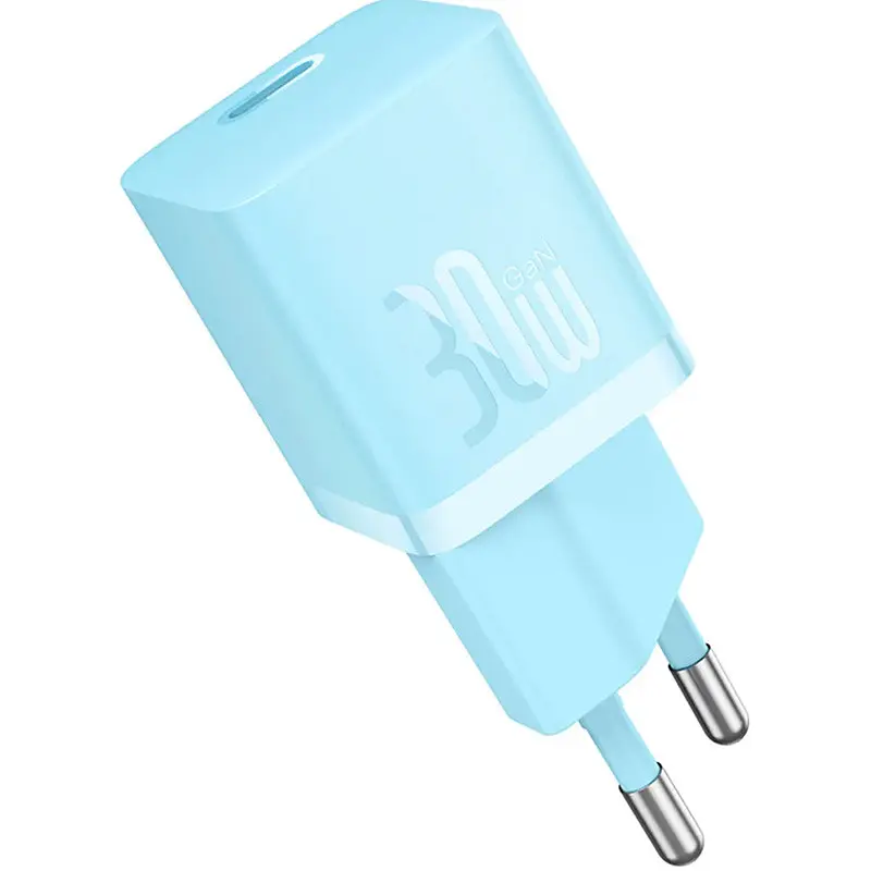 МЗП Baseus GaN5 Fast Charger (mini) 30W (1USB-C) + кабель Type-C to Type-C (P10110902) Galaxy Blue - фото 5