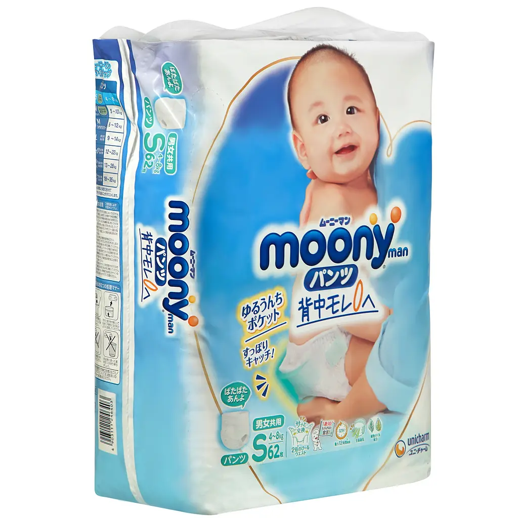 Підгузки-трусики Moony 2 (4-8 кг), 62 шт. - фото 3