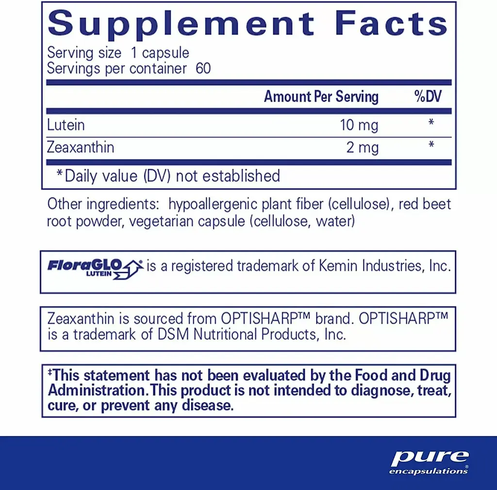 Лютеин и Зеаксантин Pure Encapsulations Lutein Zeaxanthin 60 капсул - фото 2