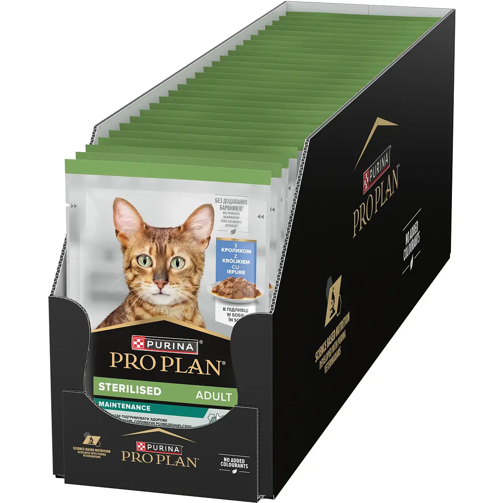 Вологий корм Purina Pro Plan для дорослих стерилізованих котів, з кроликом, шматочки в підливці 85 г - фото 11