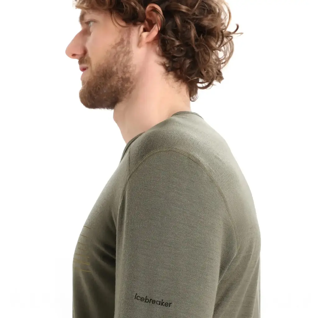 Термокофта Icebreaker 200 Oasis LS Crewe Ski Stripes Men Loden Heather S (1052-IB0 A56 HU069 S) - фото 5