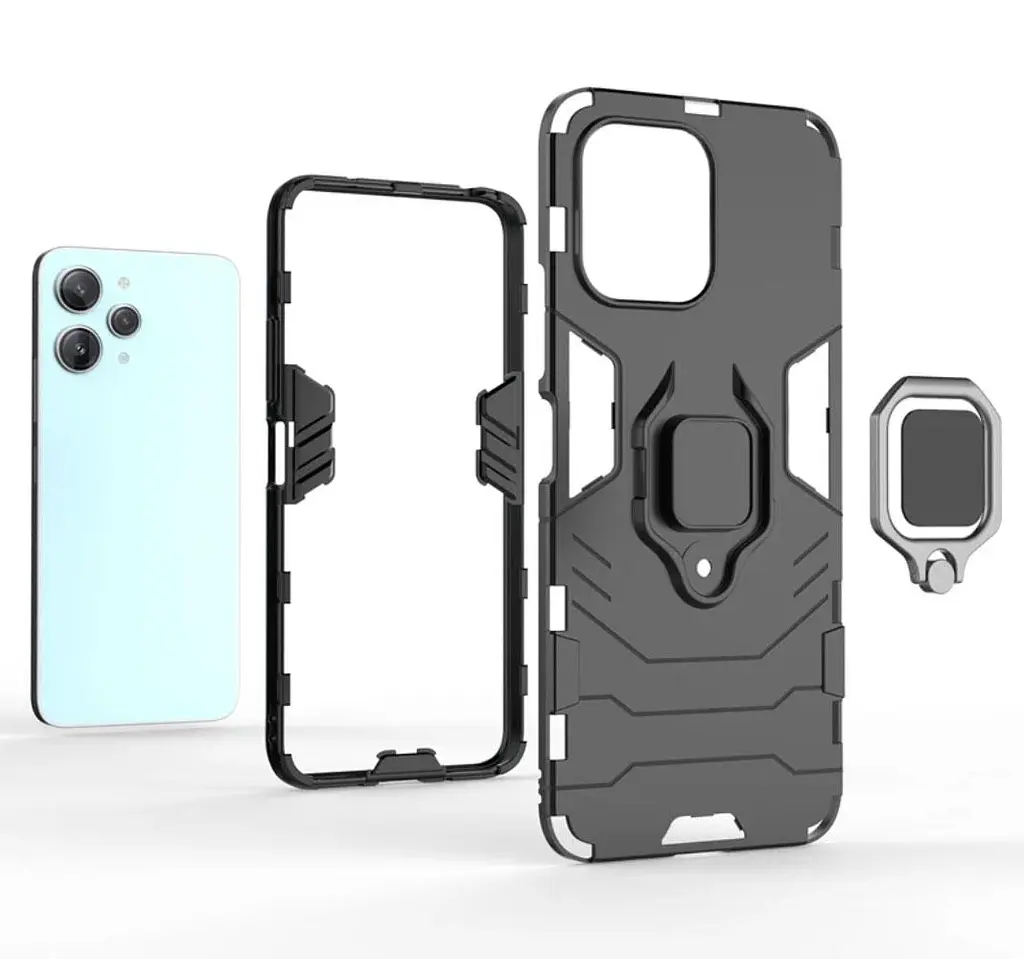 Чохол бампер Primolux Ring Armor для Xiaomi Redmi 12 / Redmi Note 12R / Poco M6 Pro 5G Black - фото 3