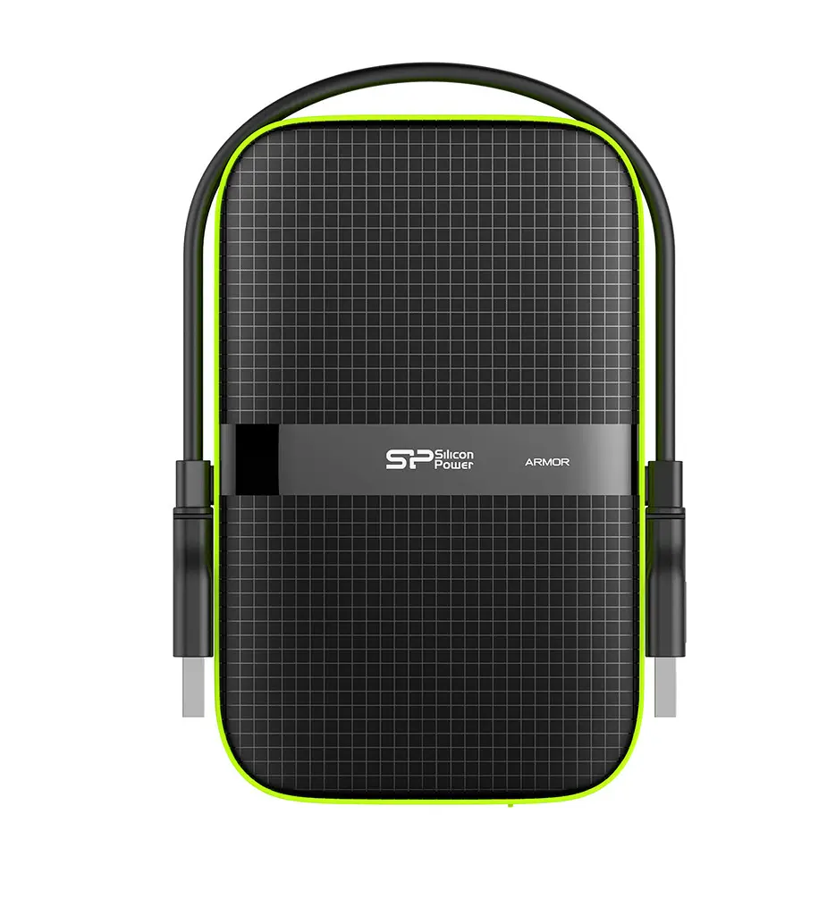 Внешний жесткий диск Silicon Power 2 ТБ Armor A60 черно-зеленый (SP020TBPHDA60S3K) - фото 2