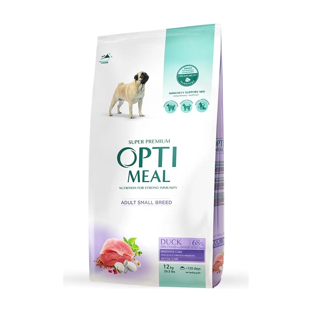 Сухой корм для собак Optimeal для малых пород со вкусом утки 12 кг (4820083905520)