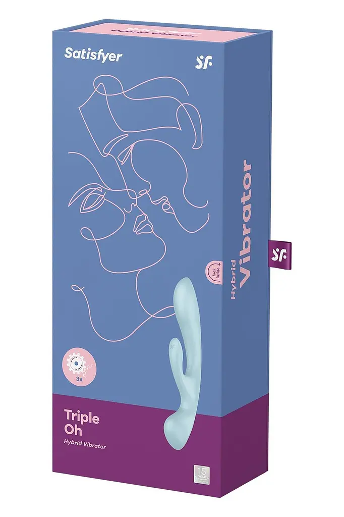 Вибратор кролик Satisfyer Triple Oh 24 см голубой - фото 7