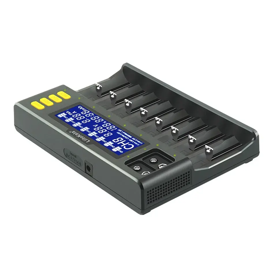 Зарядний пристрій для акумуляторів Liitokala 8 Slots, LCD дисплей, Li-ion/Ni-MH/Ni-Cd/AA/ААA/AAAA/С (Lii-S8) - фото 3