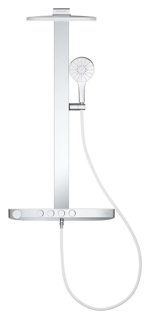 Душова система з термостатом для настінного монтажу Grohe Rainshower Aqua Pure 1016800000, Хром - фото 3