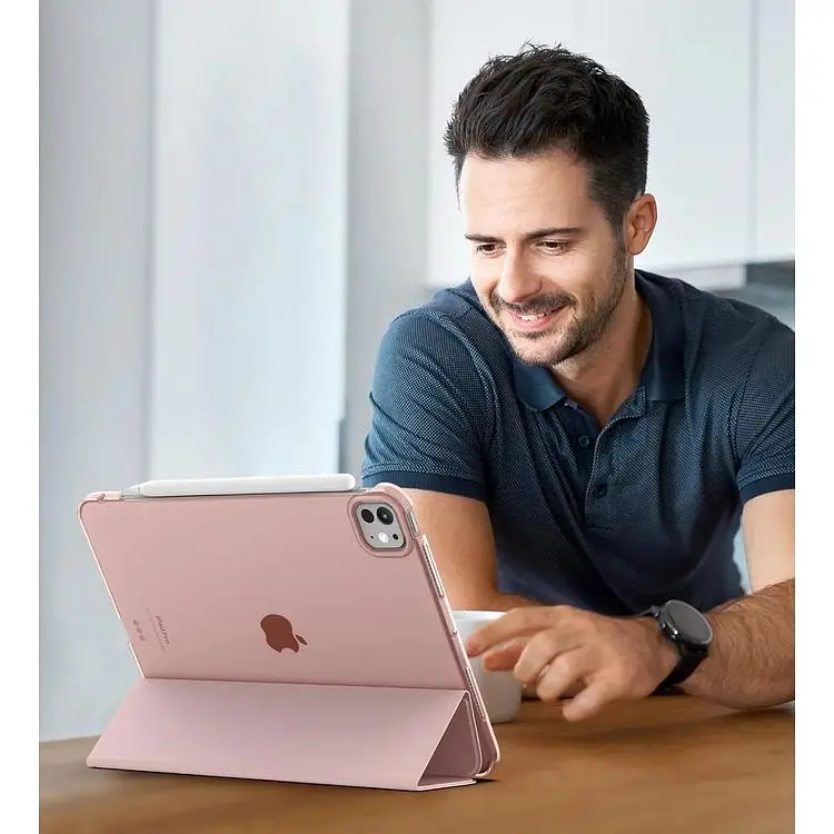 Чехол-книжка BeCover Tri Fold Hard для Apple iPad Pro 11" M4 2024 Pink (711728) - фото 6