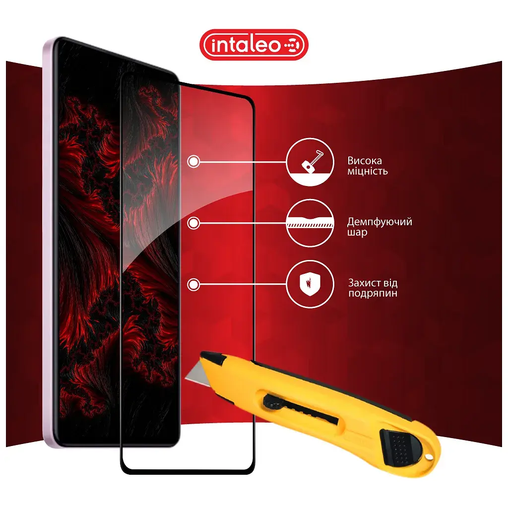 Скло захисне Intaleo Full Glue Xiaomi Redmi Note 12 Pro/12 Pro Plus Black (1283126549427) - фото 5