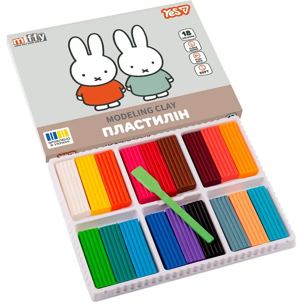 Пластилін Yes Miffy 18 кольорів 360 г (540721) - фото 2